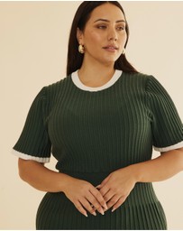 Atmos&Here Curvy - Kendra Contrast Knit Midi Dress