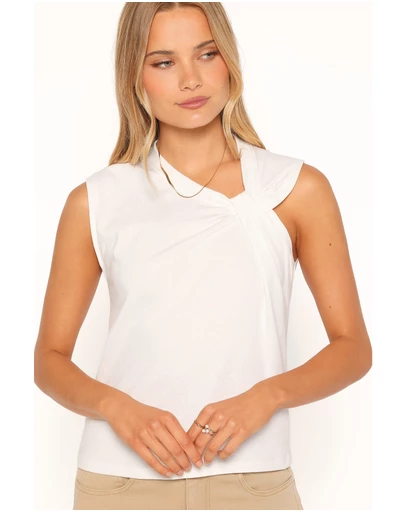 Petal & Pup - Maddy Twist Knit Tee - White