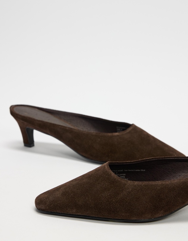 AERE - Tala Heeled Suede Mules
