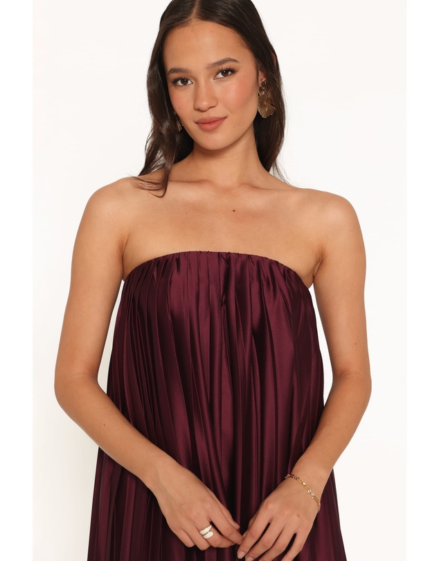 Petal & Pup - Nalania Strapless Maxi Dress - Sangria Red