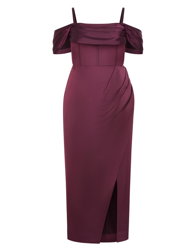 City Chic - Plus size Forbidden Love Maxi Dress - mulberry