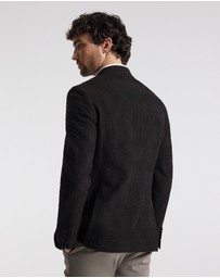 Calibre - Seersucker Check Blazer Chocolate