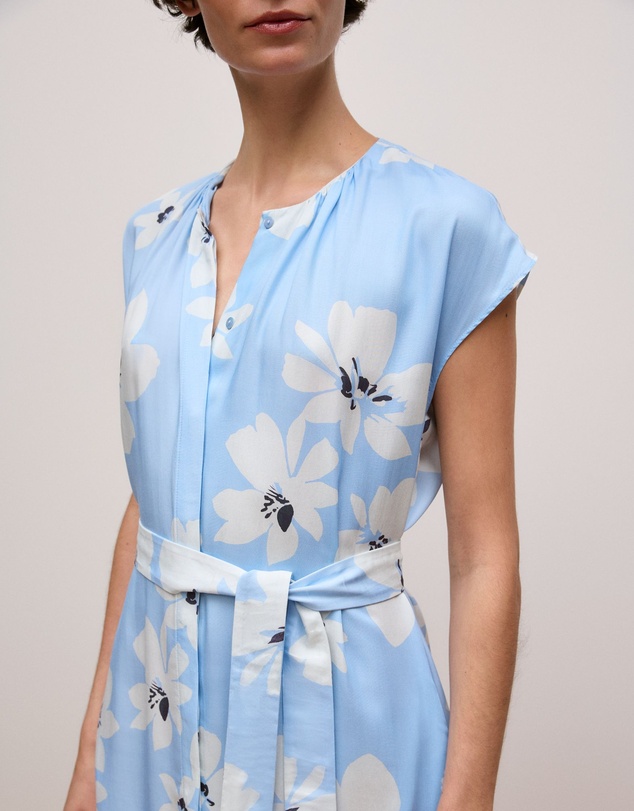 Trenery - Sorell Modal Cap Sleeve Dress in Soft Blue