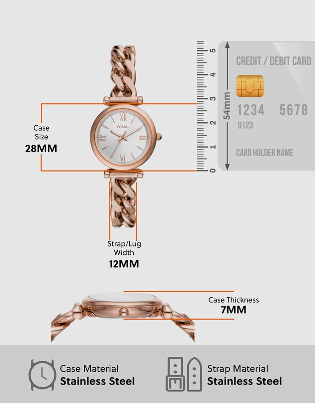 Fossil - Carlie Rose Gold Tone Analogue Watch