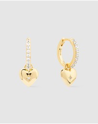 Wanderlust + Co - Heart Charm Huggie Earrings