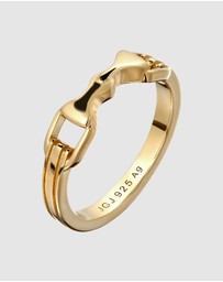 Elli Jewelry - Ring Stirrup Horse Collection 925 Sterling Silver Gold-Plated