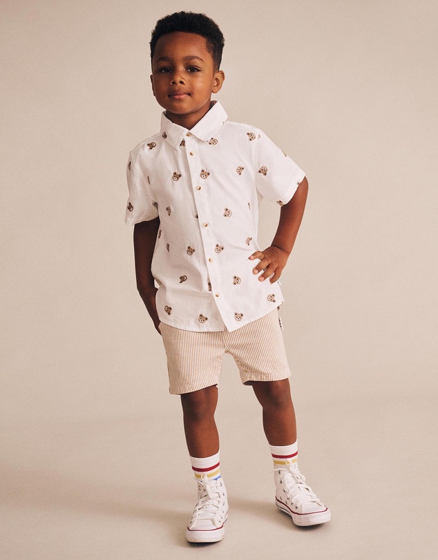 Huxbaby - Shortsleeve Huxbear Button Up Crisp - Babies