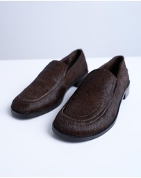 TOPSHOP - Corrie Real Leather Pony Flat Shoe Loafers
