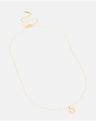 Lovisa - Waterproof Gold Plated Stainless Steel Cubic Zirconia Cancer Zodiac Sign Necklace