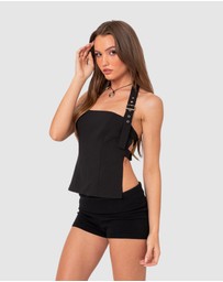 EDIKTED - Buckle Strap Open Back Top
