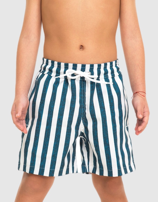 Tolu Australia - Boys Swim Shorts With Navy Blue Stripes
