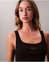 Calvin Klein Jeans - Monologo Rib Scoop Neck Tank Top