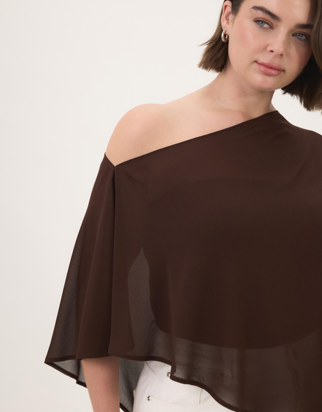 Atmos&Here Curvy - Molly Sheer Chiffon Poncho With Bandeau Top