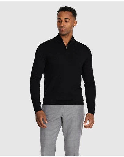Tarocash - Asher Merino Wool Zip Knit