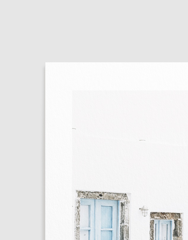Olive et Oriel - Little Blue Gate Santorini Art Print