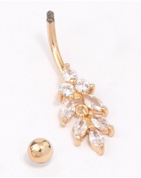 Lovisa - Gold Plated Surgical Steel Marquise Drop Belly Ring