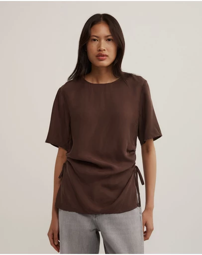 Witchery - Ruched Woven T-shirt