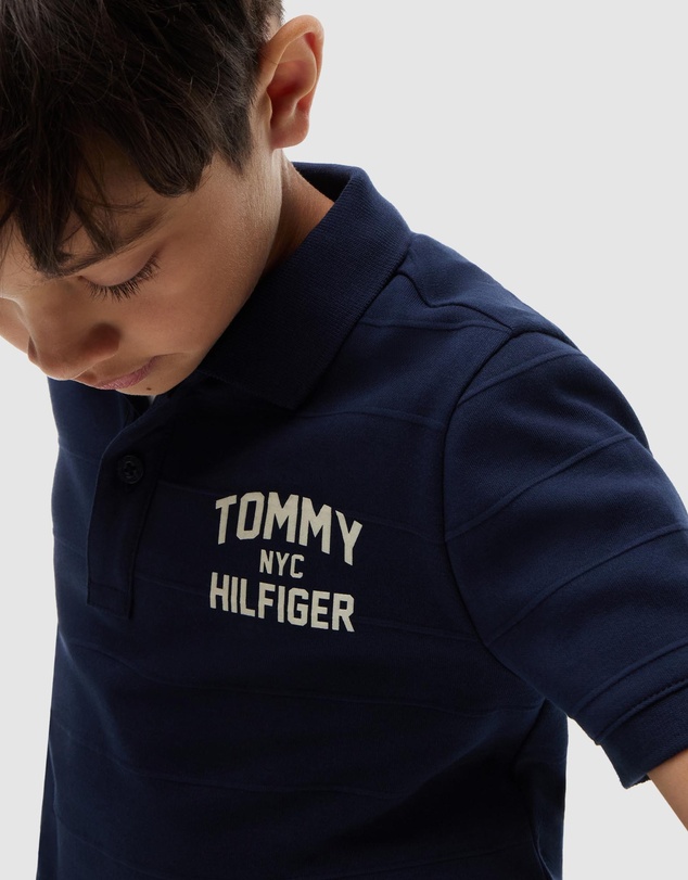 Tommy Hilfiger - Textured Jersey Brand Polo SS - Kids
