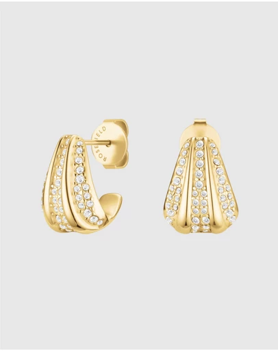 Rosefield - Pavé Striped Gold-Tone Stud Earrings