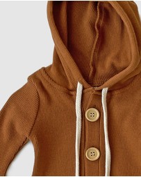 WITH LOVE FOR KIDS - Basics Thick Ribbed Hooded All In One - Babies