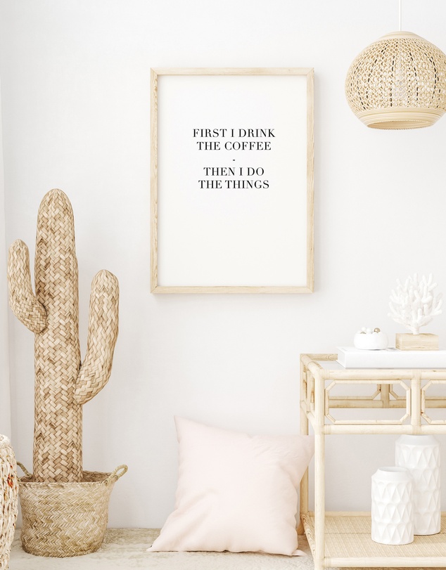 Olive et Oriel - First I Drink The Coffee Art Print