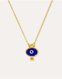 Ottoman Hands - Alara Navy Evil Eye Pendant Necklace