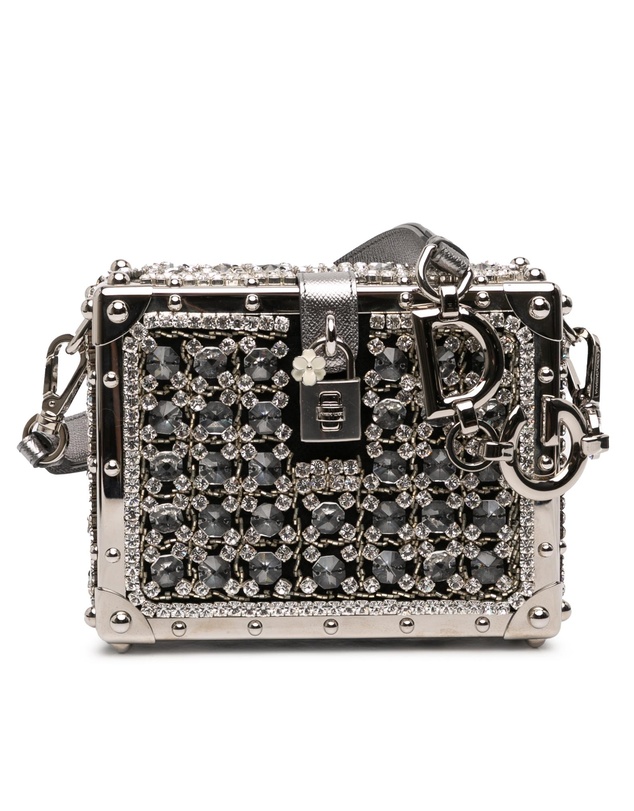 Pre-Loved by Azura Reborn - Pre-Loved Rhinestone Embellished Jacquard Dolce Box Bag