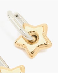 Lovisa - Waterproof Mixed Metals Plated Stainless Steel Small Star Huggie Earrings
