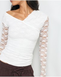 AERE - Arielle Off Shoulder Lace Top