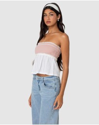 EDIKTED - Rena ribbed peplum top