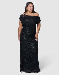 Pink Dusk by Curve Project - Platinum Nights Sequin Maxi Dress