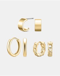 Mestige - Eterna Trio Hoops Set - 18K Gold Plated