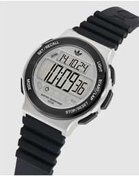 adidas Originals - Expression Three Digital Steel Black Silicone Watch
