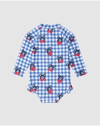 Huxbaby - Cherry Gingham Raglan Swimsuit - Babies-Kids