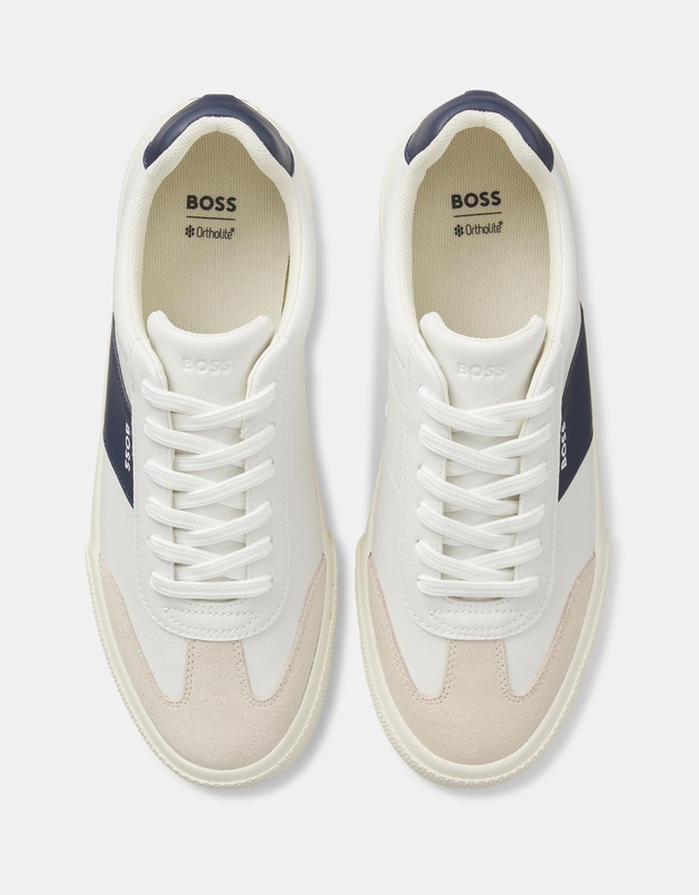 BOSS - Aiden Grained Faux Leather Trainers - Men's