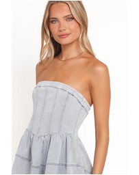 Petal & Pup - Ellen Strapless Mini Dress - Light Denim