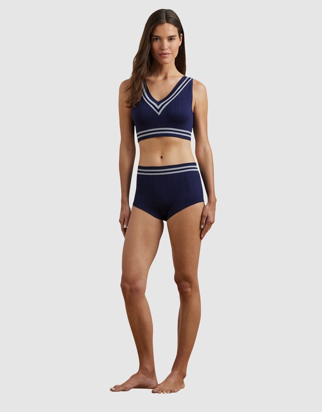 Lauren by Ralph Lauren - Cricket Cable Knit Lightly-Lined Crop Top Bra