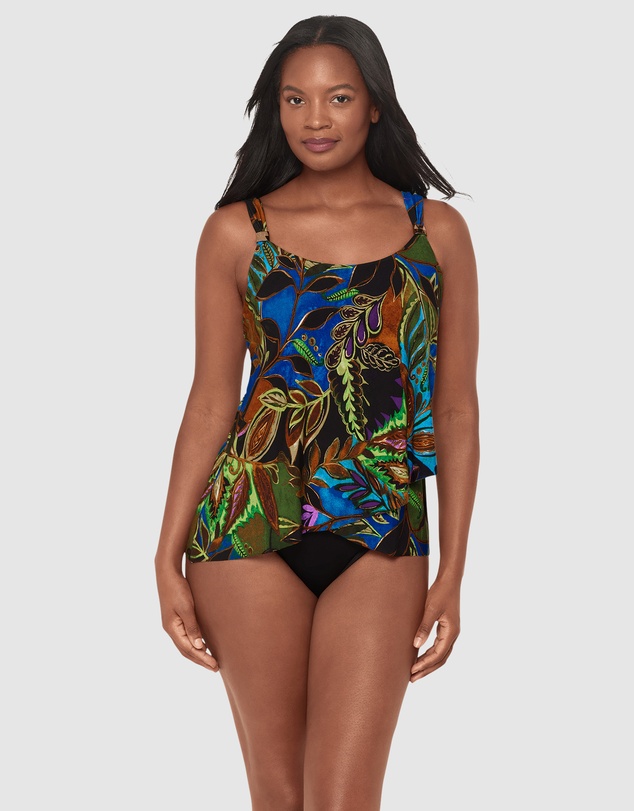 Miraclesuit Swimwear  - Amazonia Dazzle Underwired Draped Tankini Top