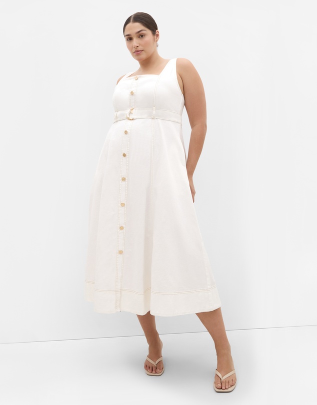 City Chic - Rhia Fit & Flare Denim Dress