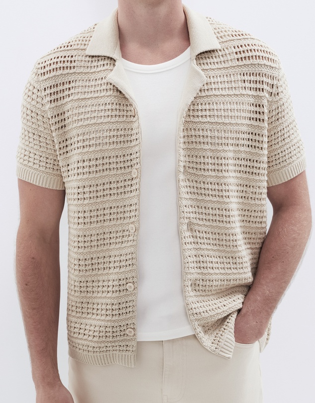 UNISON - Ladder Stitch Knit Button Thru