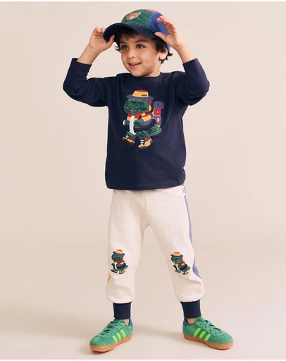 Huxbaby - Camping Dino Drop Sleeve Top - Babies