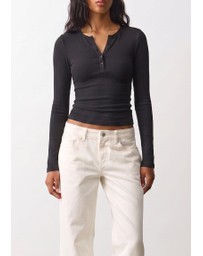 Atmos&Here - Henley Long Sleeve Rib Top