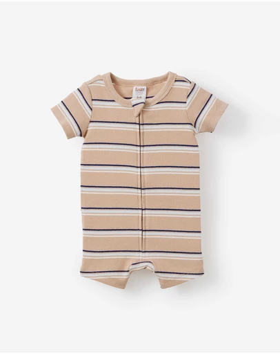 Cotton On Kids - Growie Short Sleeve Zip Romper