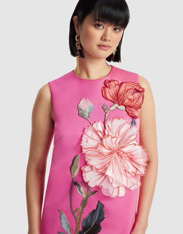 LEO LIN - Yvonne Applique Floral Mini Dress