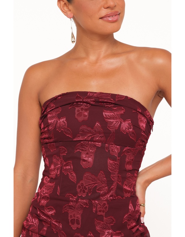 Petal & Pup - Keira Strapless Maxi Dress - Burgundy