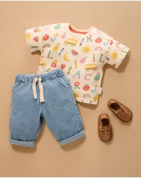 Purebaby - Alphabet Relaxed Tee -Kids-Babies