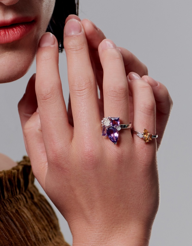 Karen Walker - Rock Garden Mini Ring with Citrines