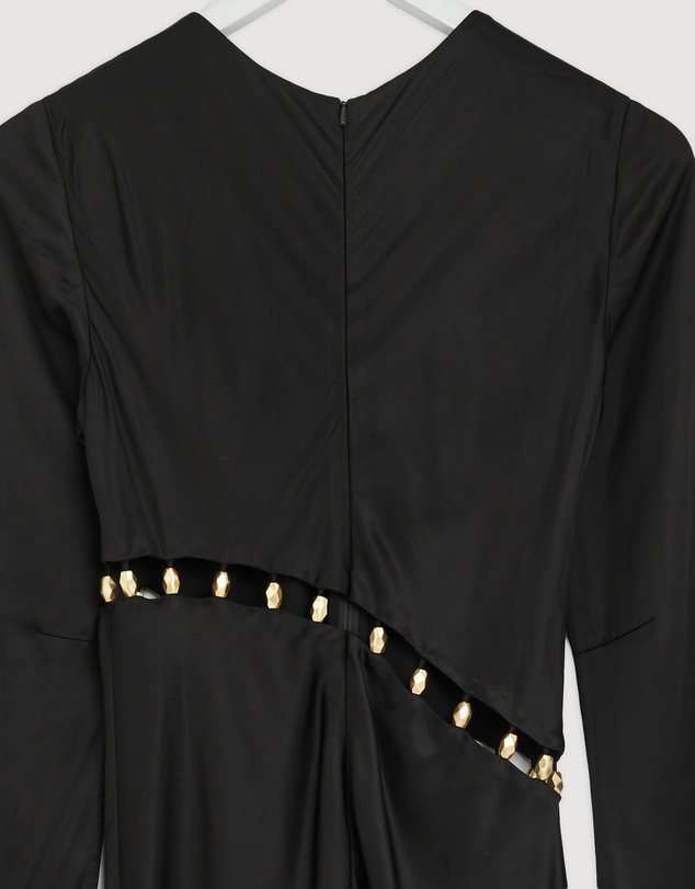 Revibe - Repaired Shona Joy Winslow Long Sleeve Asymmetric Maxi Dress - AU 6