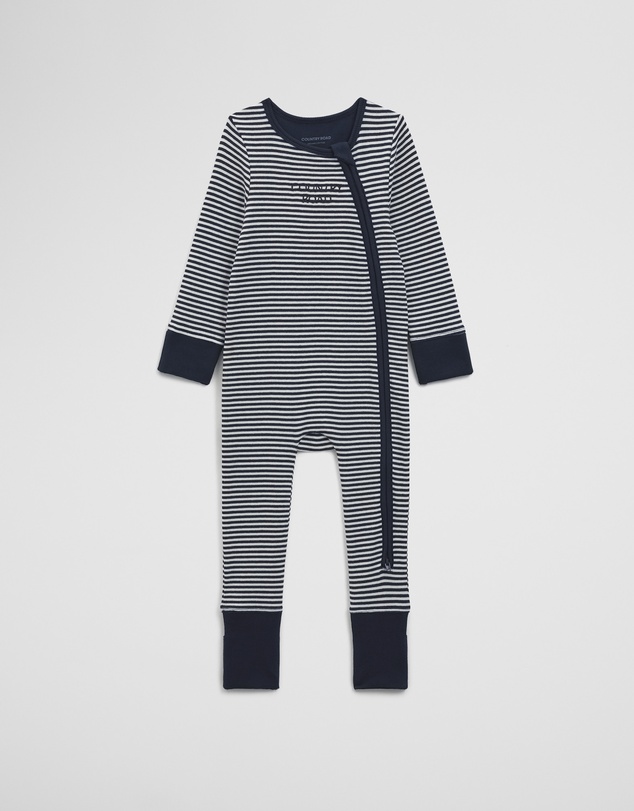 Country Road - Organically Grown Cotton Stripe Rib Jumpsuit