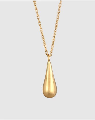 Elli Jewelry - Teardrop Pendant Necklace in Gold-Plated 925 Silver